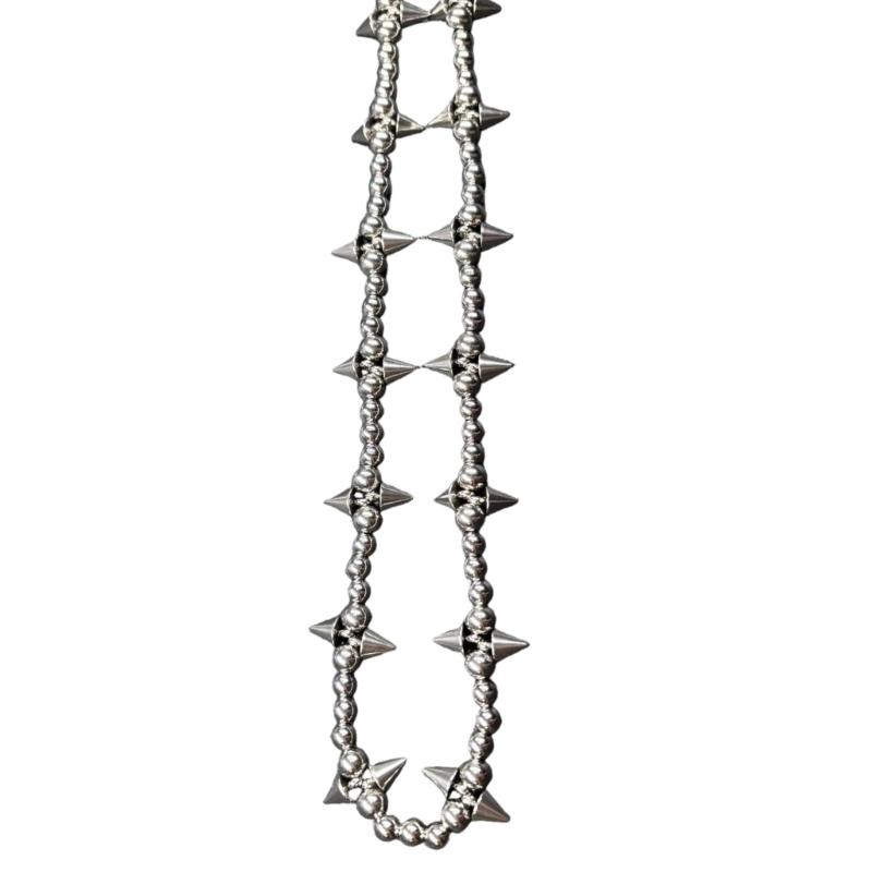 Exclusive Spiked Pendant Necklace with Smooth Steel Beads Titanium Steel Jewelry for Distinctive Fashion Charm 1
Exclusive Spiked Pendant Necklace with Smooth Steel Beads Titanium Steel Jewelry for Distinctive Fashion Charm 1