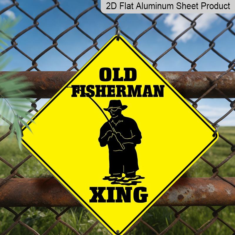 2D Flat - 1pc, Funny Old Fisherman Crossing Zone Xing Metal Sign - Diamond-Shaped Warning Aluminum Plaque with Humorous Old Fisherman Xing Text 20*20cm
2D Flat - 1pc, Funny Old Fisherman Crossing Zone Xing Metal Sign - Diamond-Shaped Warning Aluminum Plaque with Humorous Old Fisherman Xing Text 20*20cm