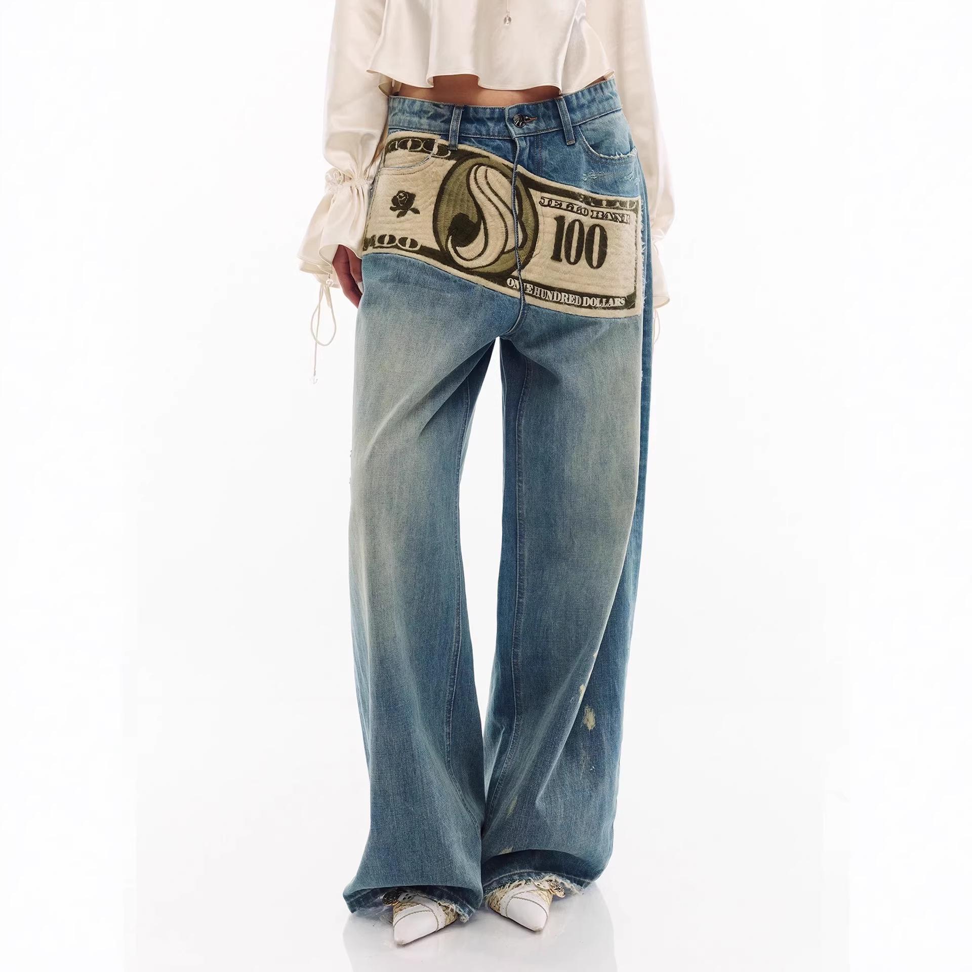 Spring 2026 American High Street Style Printed & Embroidered Distressed Wide-Leg Straight Jeans Medium світло-синій колір
Spring 2026 American High Street Style Printed & Embroidered Distressed Wide-Leg Straight Jeans Medium світло-синій колір