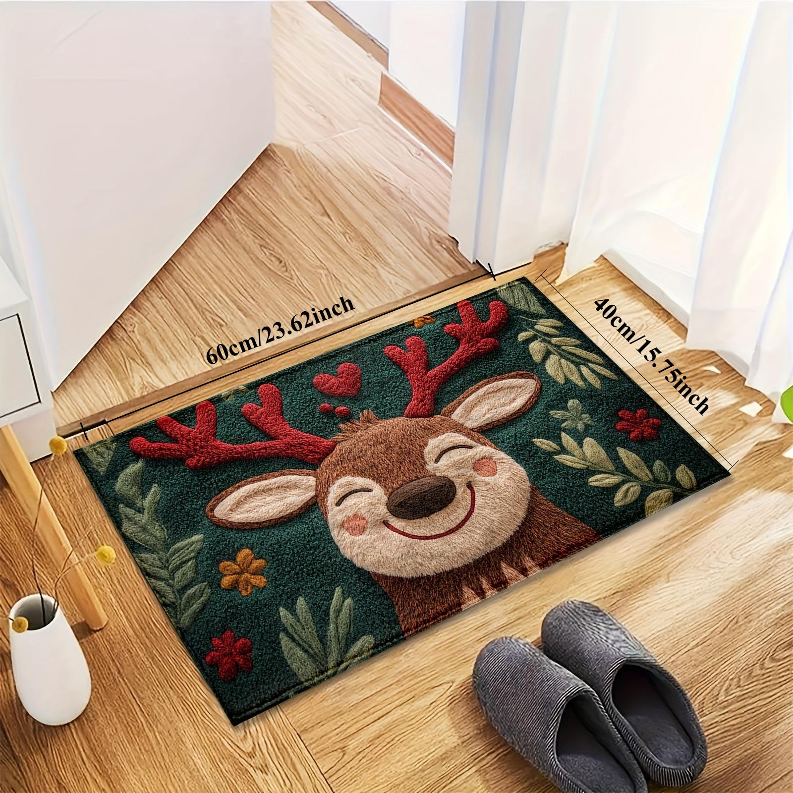 1pc Fluffy Christmas Deer Bath Mat - Quick-Dry & Absorbent, Festive Holiday Design with Red Berries & Green Leaves bathroom mat
1pc Fluffy Christmas Deer Bath Mat - Quick-Dry & Absorbent, Festive Holiday Design with Red Berries & Green Leaves bathroom mat