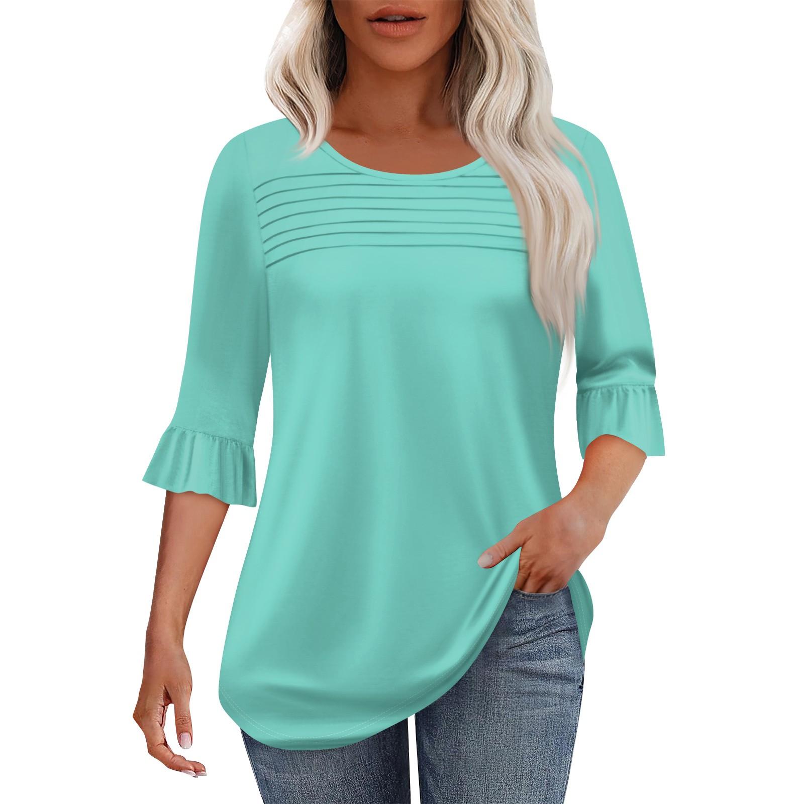 Women s Fashion Round Neck Pleated Front Printed Points Flared 3/4Sleeve Top XXXL
Women s Fashion Round Neck Pleated Front Printed Points Flared 3/4Sleeve Top XXXL