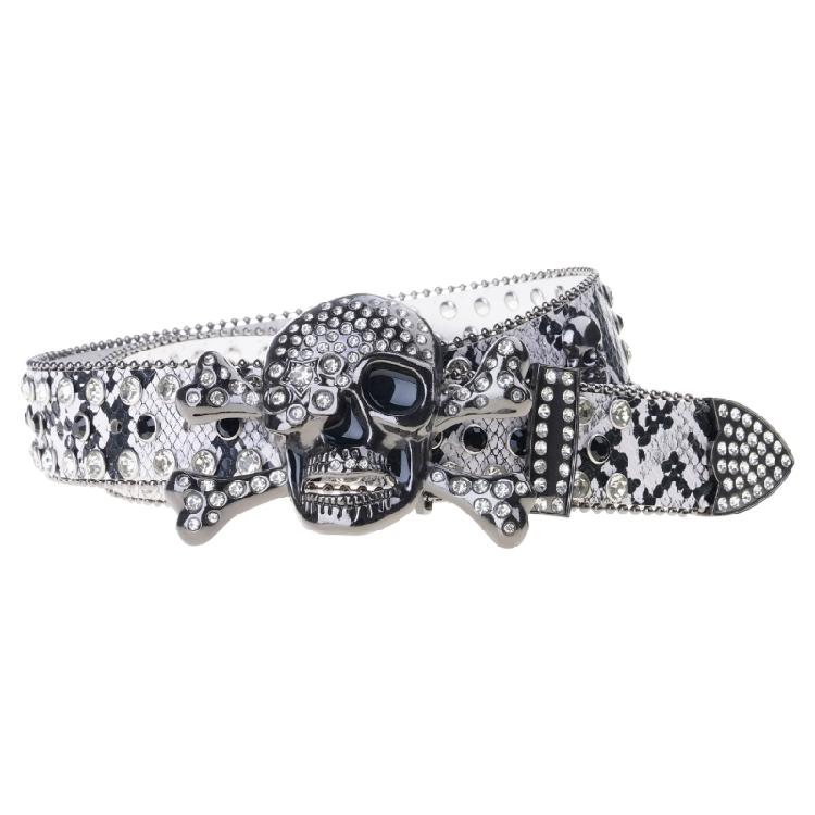 Shimmering Skull Buckle Waist Belt Sequins Belt for Street Cultures Enthusiasts
Shimmering Skull Buckle Waist Belt Sequins Belt for Street Cultures Enthusiasts
