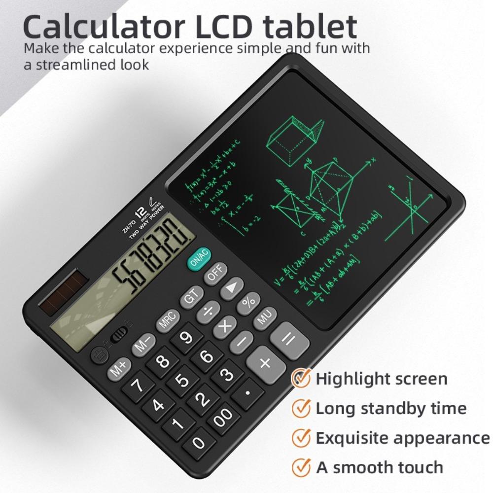 with Writing Pad 2in1 Calculator 12 Digits Math Calculator Calculator LCD Tablet for School Office чорний
with Writing Pad 2in1 Calculator 12 Digits Math Calculator Calculator LCD Tablet for School Office чорний