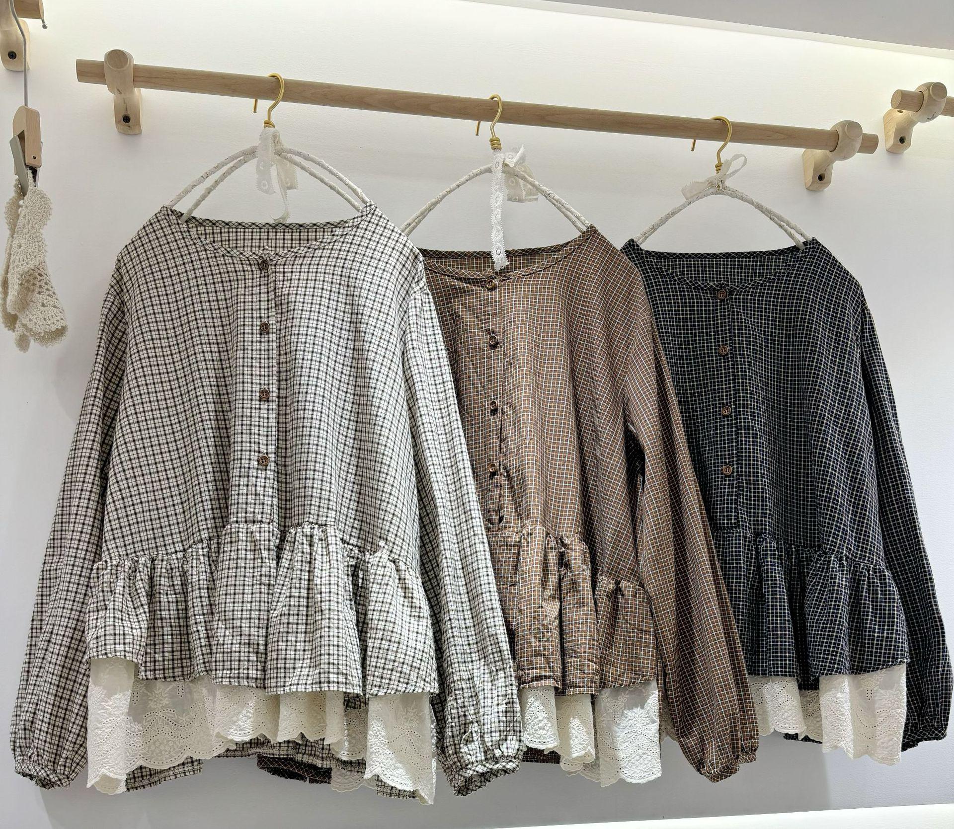 Retro Sweet Lace Patchwork Plaid Long Sleeve Shirt for Women – Loose, Slimming, Versatile One Size кавовий
Retro Sweet Lace Patchwork Plaid Long Sleeve Shirt for Women – Loose, Slimming, Versatile One Size кавовий