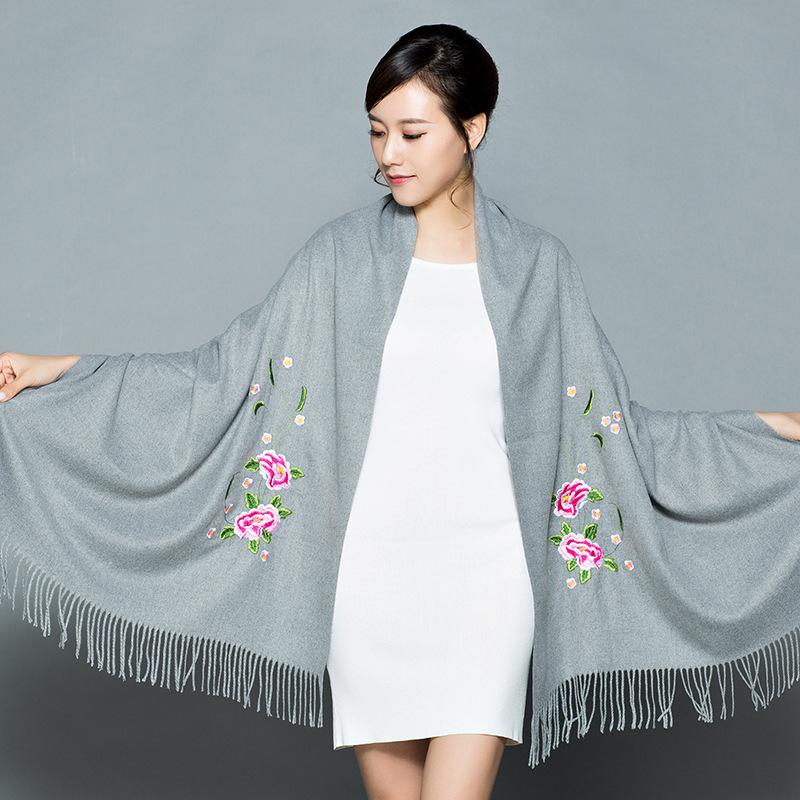 Women Solid Color Shawl Embroidery Flower Cashmere Pashmina Soft Shawl Scarf Autumn Winter New Thick Blanket Long Scarves Wraps 200x70cm
Women Solid Color Shawl Embroidery Flower Cashmere Pashmina Soft Shawl Scarf Autumn Winter New Thick Blanket Long Scarves Wraps 200x70cm