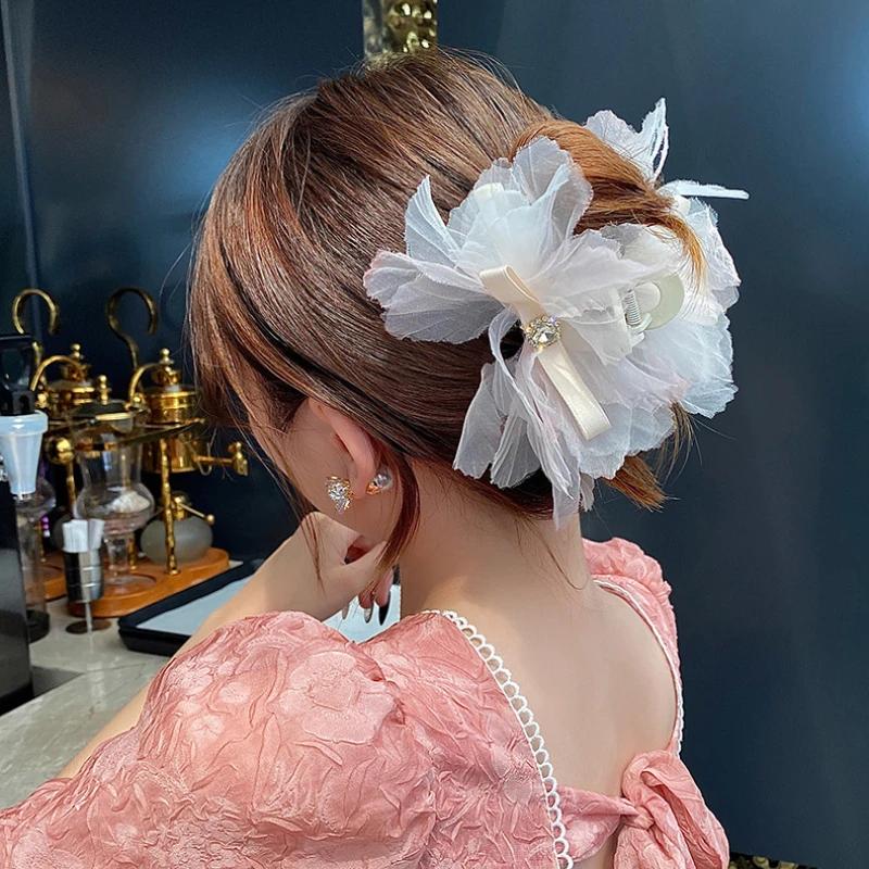 Women Fashion Diamond Inlaid Fairy Gauze Bow Acrylic Hair Clip Korean Cute Temperament Hair Accessories Girl Heart Accessory A
Women Fashion Diamond Inlaid Fairy Gauze Bow Acrylic Hair Clip Korean Cute Temperament Hair Accessories Girl Heart Accessory A