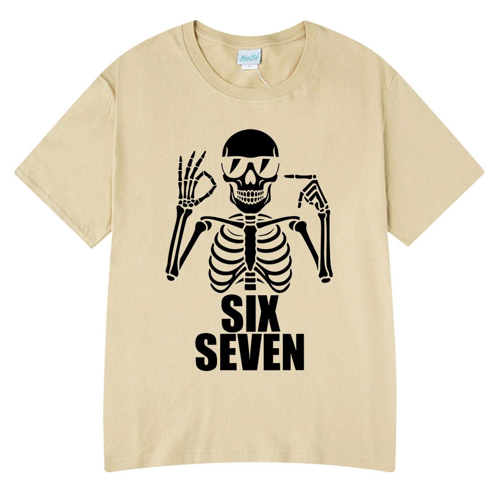 Six Seven 67 Funny Skeleton Hands Meme T Shirts Unisex s Women Clothing Fashion 100% Cotton Casual Short Sleeve T-shirt Streetwear 4XL
Six Seven 67 Funny Skeleton Hands Meme T Shirts Unisex s Women Clothing Fashion 100% Cotton Casual Short Sleeve T-shirt Streetwear 4XL