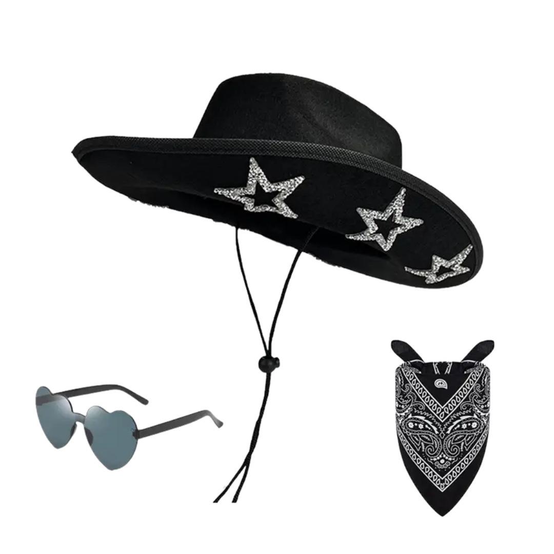 Hollow Pentagram Diamond White Cowboy Hat Set, Cowboy Diamond Hat, Western Cowboy Hat L чорний
Hollow Pentagram Diamond White Cowboy Hat Set, Cowboy Diamond Hat, Western Cowboy Hat L чорний