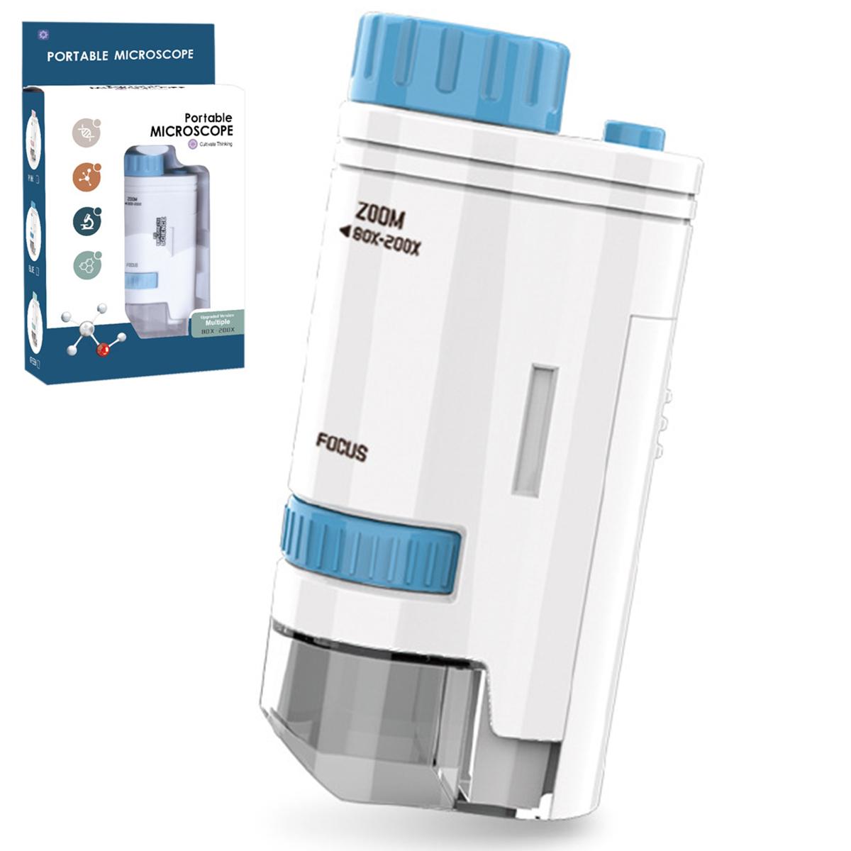 60-200x портативний кишеньковий мікроскоп Електричний міні-мікроскоп зі світлодіодним підсвічуванням Портативний біологічний науковий навчальний заклад високої чіткості синій
60-200x портативний кишеньковий мікроскоп Електричний міні-мікроскоп зі світлодіодним підсвічуванням Портативний біологічний науковий навчальний заклад високої чіткості синій