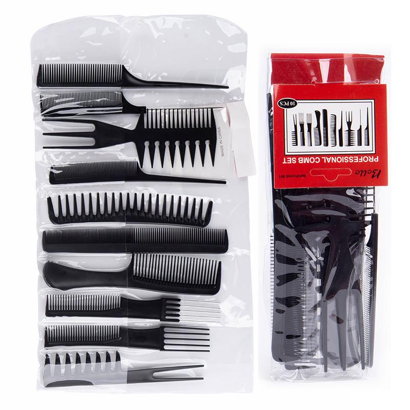 10-Piece Hair Styling and Cutting Comb Set: Includes Cross-border, Pointed Tail, Oil Head, and Steel Needle Combs.
10-Piece Hair Styling and Cutting Comb Set: Includes Cross-border, Pointed Tail, Oil Head, and Steel Needle Combs.