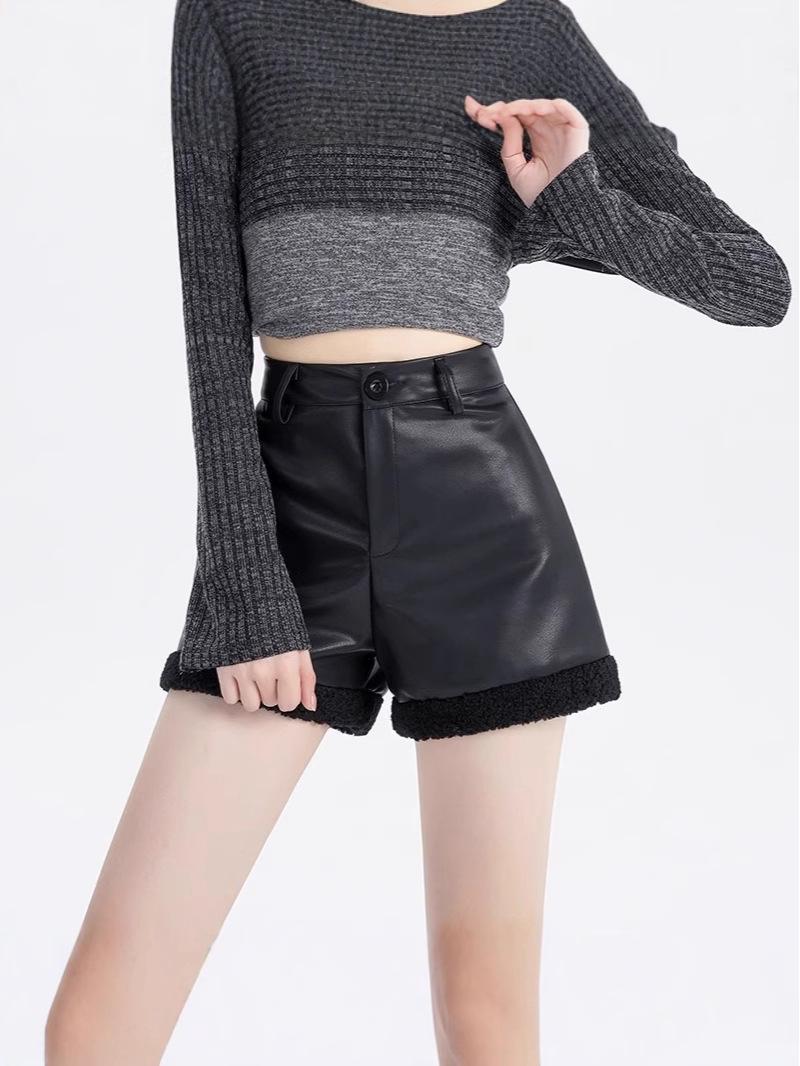 Lambswool Cuffed PU Leather High Waist Brown Retro Women s Winter Shorts Medium чорний
Lambswool Cuffed PU Leather High Waist Brown Retro Women s Winter Shorts Medium чорний