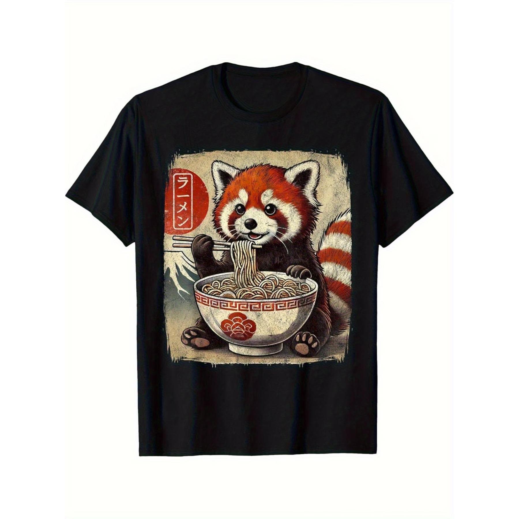 Men S Funny Red Panda Eating Ramen Japanese Kawaii Anime Design T-Shirt - Black Casual Short Sleeve Crew Neck, XXL
Men S Funny Red Panda Eating Ramen Japanese Kawaii Anime Design T-Shirt - Black Casual Short Sleeve Crew Neck, XXL