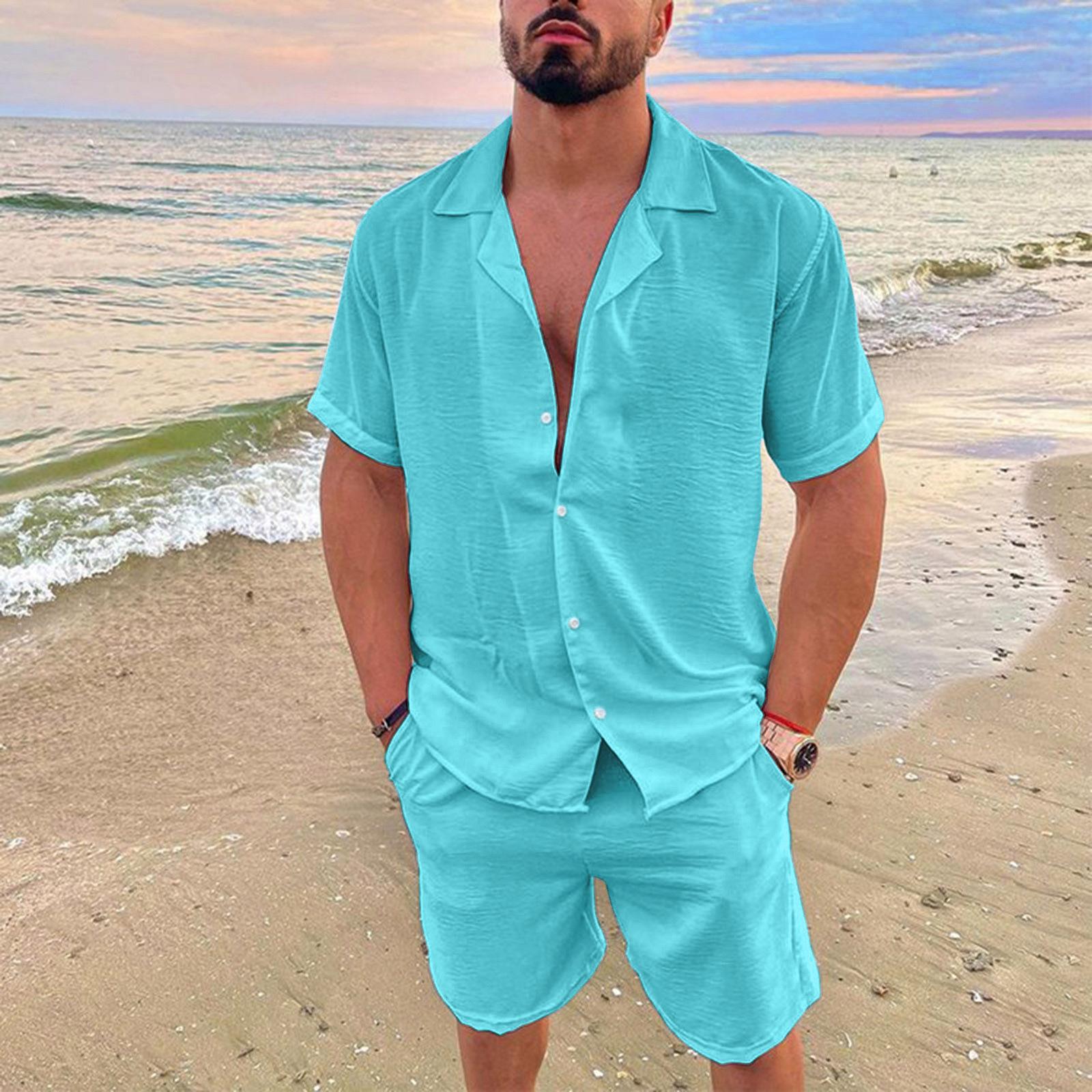 Fashion Men s Casual Two-piece Summer Lapel Cotton Linen Solid Colour Short Sleeve Shorts Suit XXL
Fashion Men s Casual Two-piece Summer Lapel Cotton Linen Solid Colour Short Sleeve Shorts Suit XXL