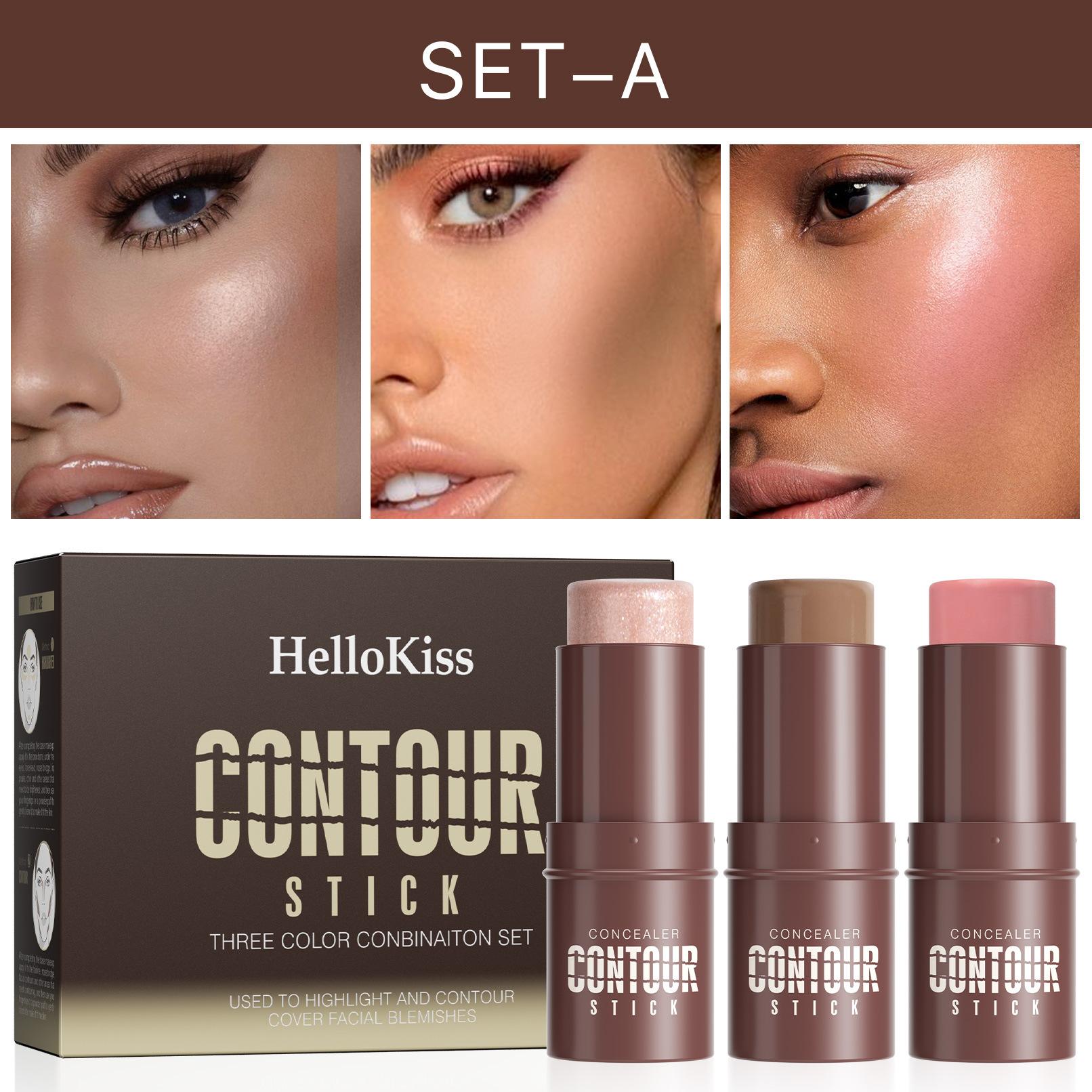 Highlight Grooming Stick 3-Pack Set, Three-Dimensional Retouching Face Blush Makeup Stick 6g×3
Highlight Grooming Stick 3-Pack Set, Three-Dimensional Retouching Face Blush Makeup Stick 6g×3