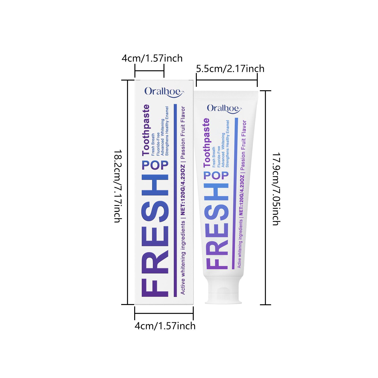 ORALHOE Фиолетовая Отбеливающая Зубная Паста Fresh Pop Расщепляет Стойкий Зубной Налет Отбеливает Зубы Долгое Время Сохраняет Свежее Дыхание Восстанавливает Зубную Эмаль 120g
ORALHOE Фиолетовая Отбеливающая Зубная Паста Fresh Pop Расщепляет Стойкий Зубной Налет Отбеливает Зубы Долгое Время Сохраняет Свежее Дыхание Восстанавливает Зубную Эмаль 120g