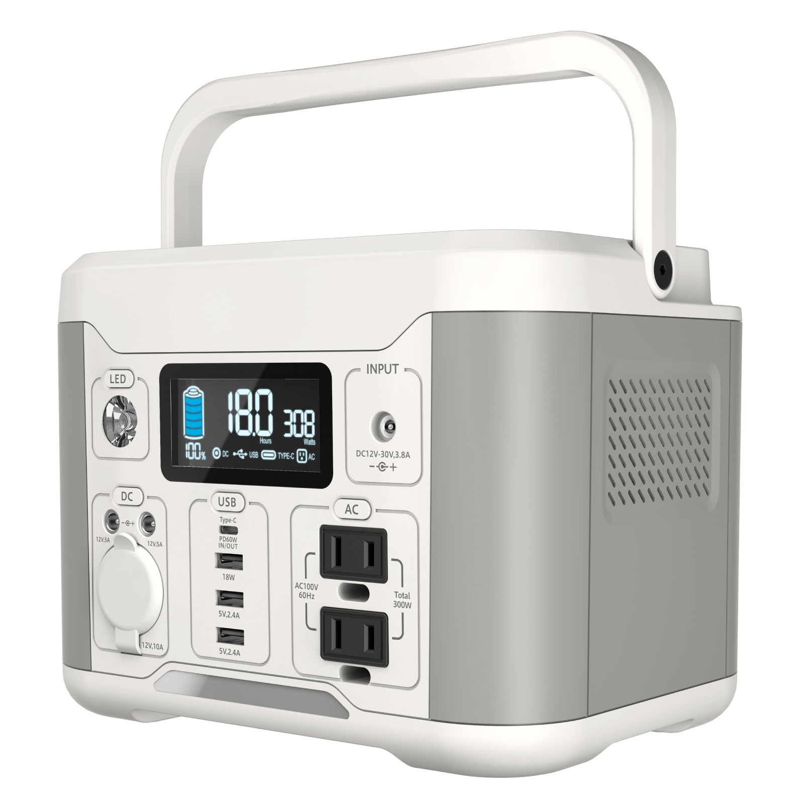 Tama Denshi Kogyo 300W Portable Power Station 288Wh 80000mAh Disaster Emergency Remaining Outdoor Dining PD60W Dual Rapid Charging White and Gray
Tama Denshi Kogyo 300W Portable Power Station 288Wh 80000mAh Disaster Emergency Remaining Outdoor Dining PD60W Dual Rapid Charging White and Gray