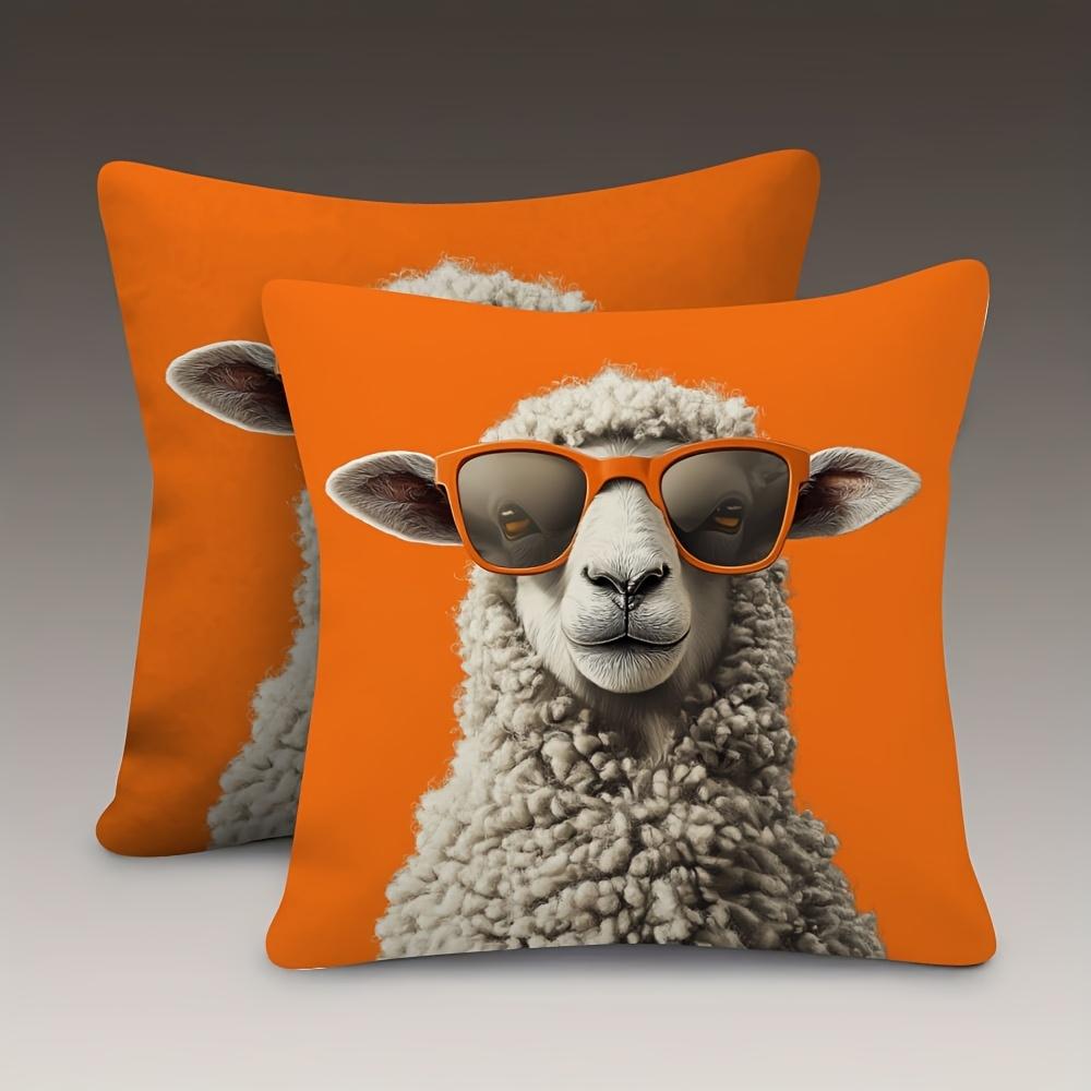 pcs Cool Sheep with Sunglasses Pillowcase Funny Animal Cushion Cover Orange Background Home Decor Living Room Sofa Throw Pillow 40cmx40cm
pcs Cool Sheep with Sunglasses Pillowcase Funny Animal Cushion Cover Orange Background Home Decor Living Room Sofa Throw Pillow 40cmx40cm