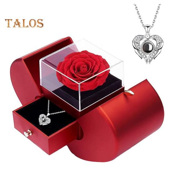 Подарочная коробка с консервированными розами и ожерельем «Люблю тебя на 100 языках» Романтический набор ювелирных изделий Подарки на годовщину, День матери, День святого Валентина красный
Подарочная коробка с консервированными розами и ожерельем «Люблю тебя на 100 языках» Романтический набор ювелирных изделий Подарки на годовщину, День матери, День святого Валентина красный