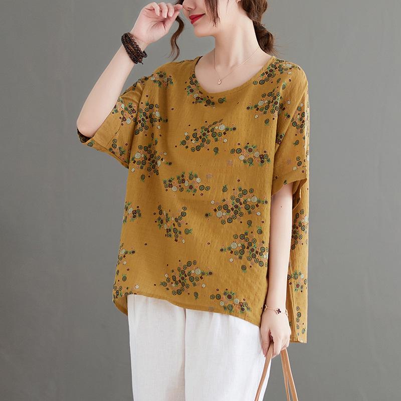 Plus Size Floral Round Neck Summer Tee One Size жовтий
Plus Size Floral Round Neck Summer Tee One Size жовтий
