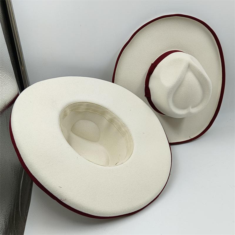 10cm Love Hat Fedora New Rose Red Wholesale Fedora Raised brim Monochrome New Jazz Hat Winter Wide brim Hat sombrero mujer 56-58cm
10cm Love Hat Fedora New Rose Red Wholesale Fedora Raised brim Monochrome New Jazz Hat Winter Wide brim Hat sombrero mujer 56-58cm