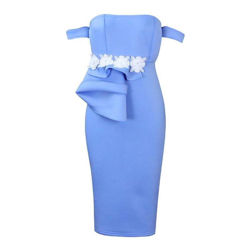 Banquet dress 6 summer new temperament elegant sexy tube top off the shoulder celebrity dress XXXL небо синє кольору
Banquet dress 6 summer new temperament elegant sexy tube top off the shoulder celebrity dress XXXL небо синє кольору