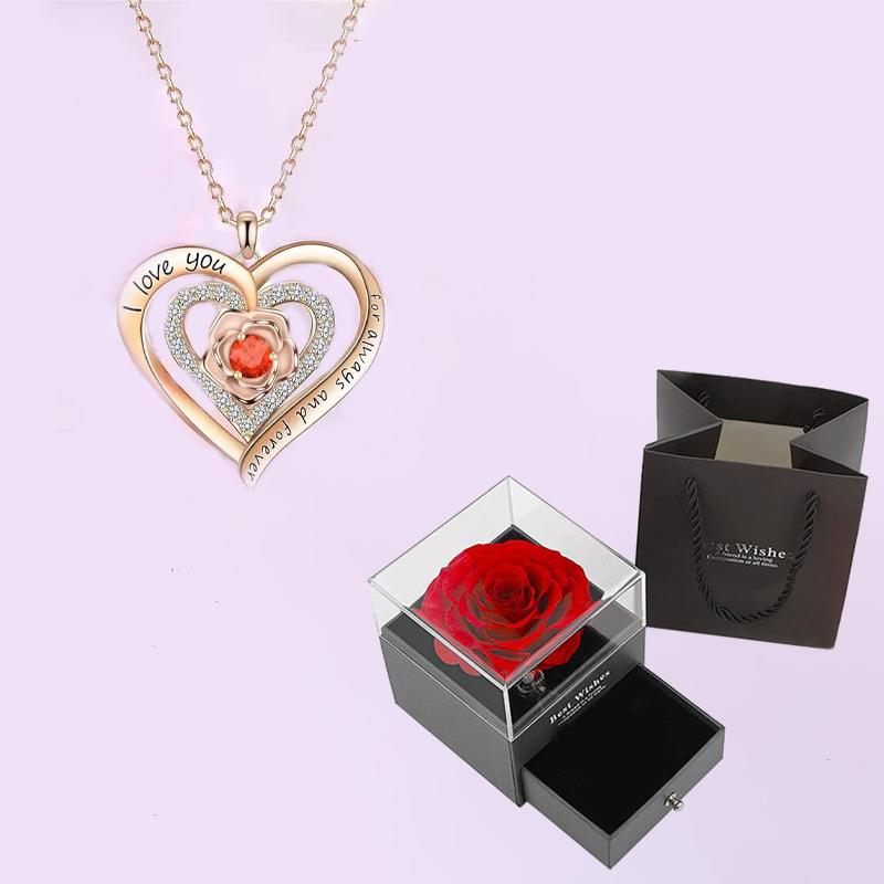 Luxury Red Zircon Pendant Necklaces With Rose Flower Gift Box For Girlfriend Women I Love You Gifts Trendy Wedding Jewelry
Luxury Red Zircon Pendant Necklaces With Rose Flower Gift Box For Girlfriend Women I Love You Gifts Trendy Wedding Jewelry
