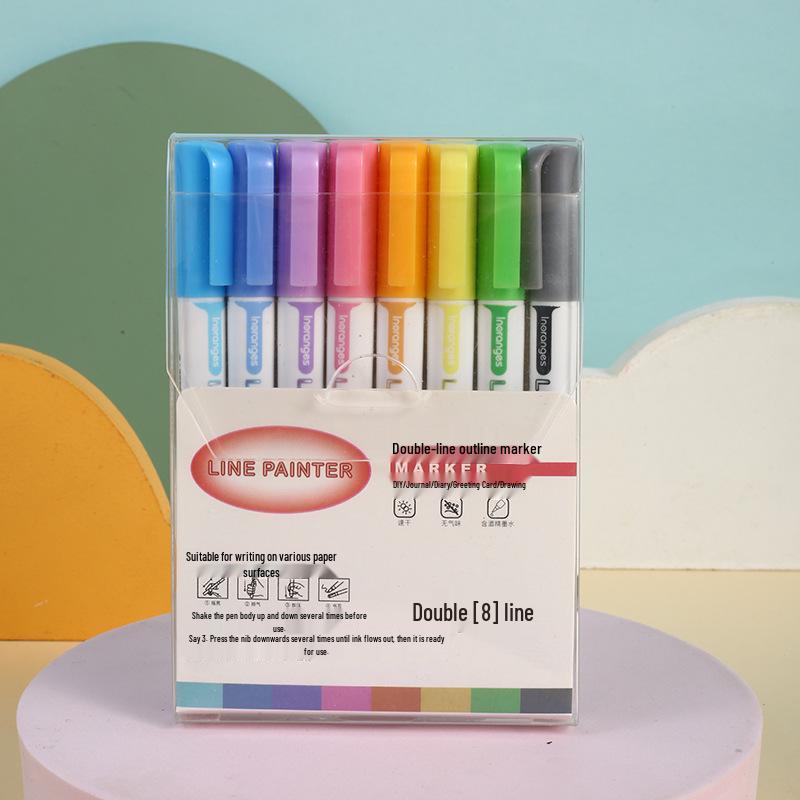 Dual Outline Glitter Pen Set for DIY Journals, Christmas Cards, Student Art, and Fluorescent Graffiti. Colorful
Dual Outline Glitter Pen Set for DIY Journals, Christmas Cards, Student Art, and Fluorescent Graffiti. Colorful