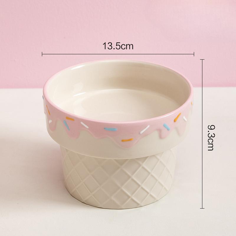 Creative Ceramic Drinking Water Food Bowls Anti Overturning Neck Protection Flat Mouth Ice Cream Pattern Cat Bowl, Supplies, 1Pc
Creative Ceramic Drinking Water Food Bowls Anti Overturning Neck Protection Flat Mouth Ice Cream Pattern Cat Bowl, Supplies, 1Pc