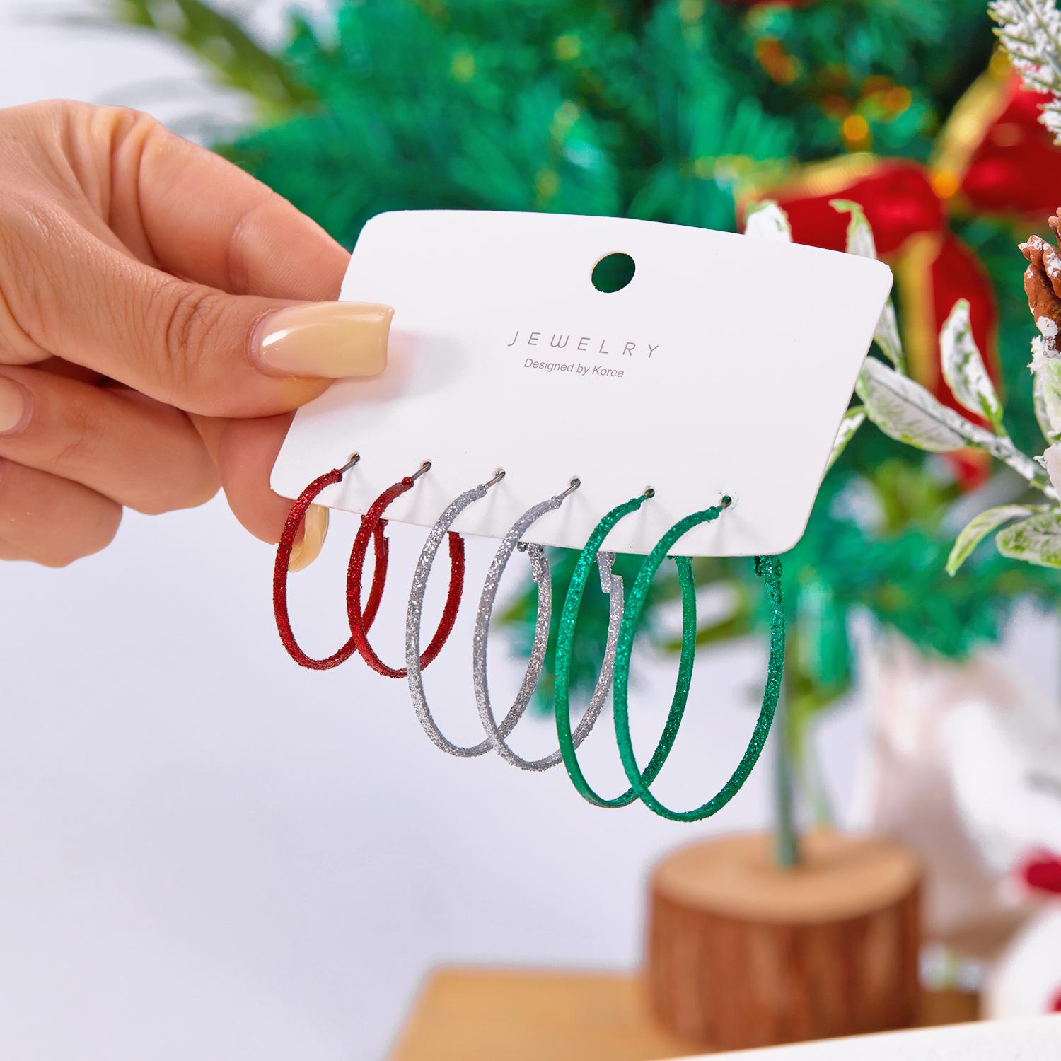 New Trendy Christmas Twisted C Shape Drop Earrings Set for Women Fashion Metal Red Green Circle Earrings Festival Party Jewelry
New Trendy Christmas Twisted C Shape Drop Earrings Set for Women Fashion Metal Red Green Circle Earrings Festival Party Jewelry