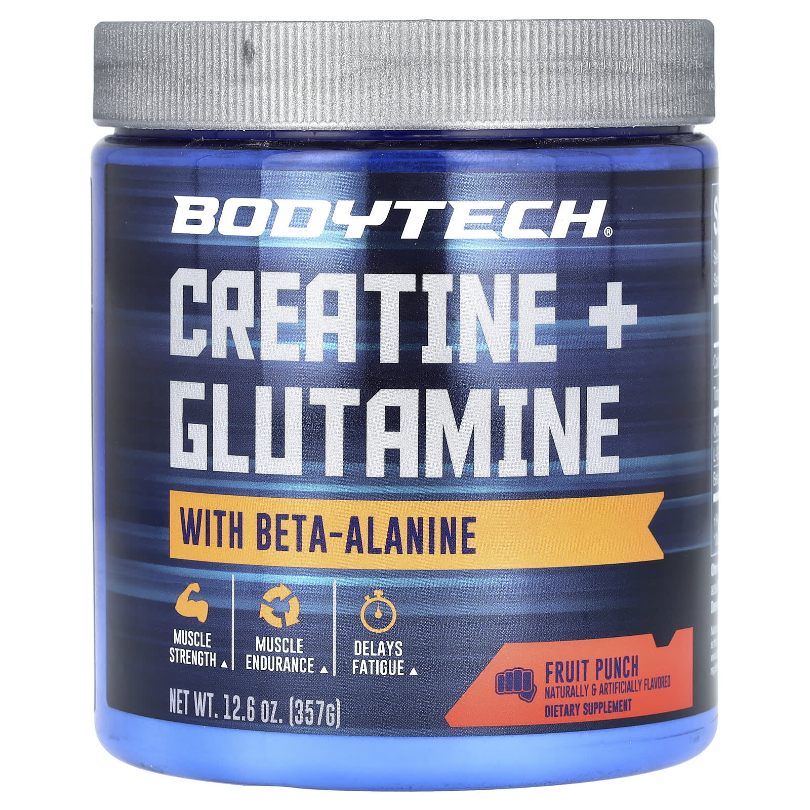 BodyTech, Creatine + Glutamine with Beta-Alanine, Fruit Punch Flavor, 12.6 oz (357 g)
BodyTech, Creatine + Glutamine with Beta-Alanine, Fruit Punch Flavor, 12.6 oz (357 g)