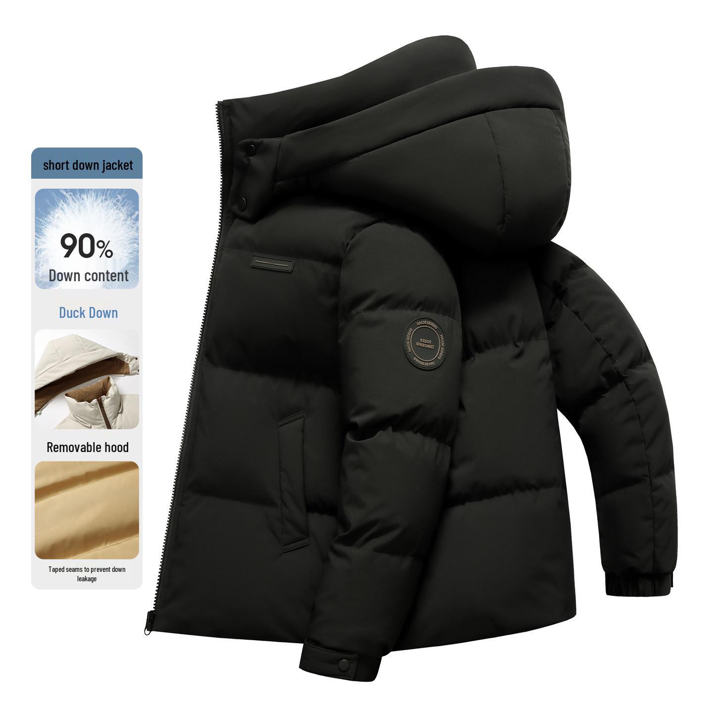 Unisex Jiaxing Windproof Hooded Down Jacket - Men s Winter Thick Warm Long Sleeve Casual Coat 195 чорний
Unisex Jiaxing Windproof Hooded Down Jacket - Men s Winter Thick Warm Long Sleeve Casual Coat 195 чорний