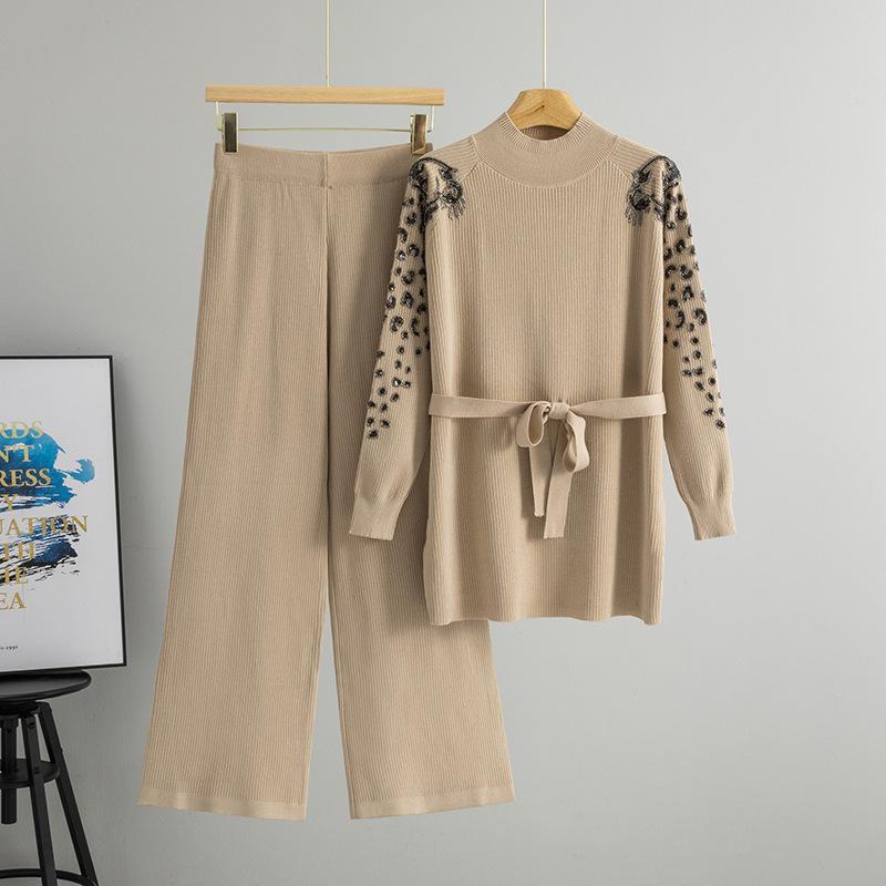 Chic Spring-Autumn Women s Knit Set with Casual Wide-Leg Pants One Size хаки
Chic Spring-Autumn Women s Knit Set with Casual Wide-Leg Pants One Size хаки