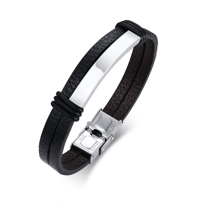 Vnox Mens Black Leather Bracelets Personalized Engraving Customize Info pulsera masculina 8.07
Vnox Mens Black Leather Bracelets Personalized Engraving Customize Info pulsera masculina 8.07