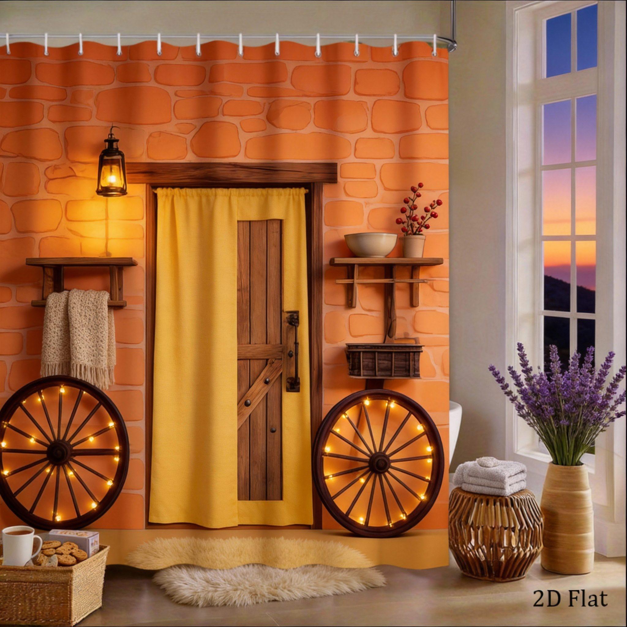 Farmhouse Shower Curtain 180x180cm – Rustic Wood Wheel & Barn Door Design, Country Bathroom Decor, 12 Hooks 90X180cm(35x70in)
Farmhouse Shower Curtain 180x180cm – Rustic Wood Wheel & Barn Door Design, Country Bathroom Decor, 12 Hooks 90X180cm(35x70in)