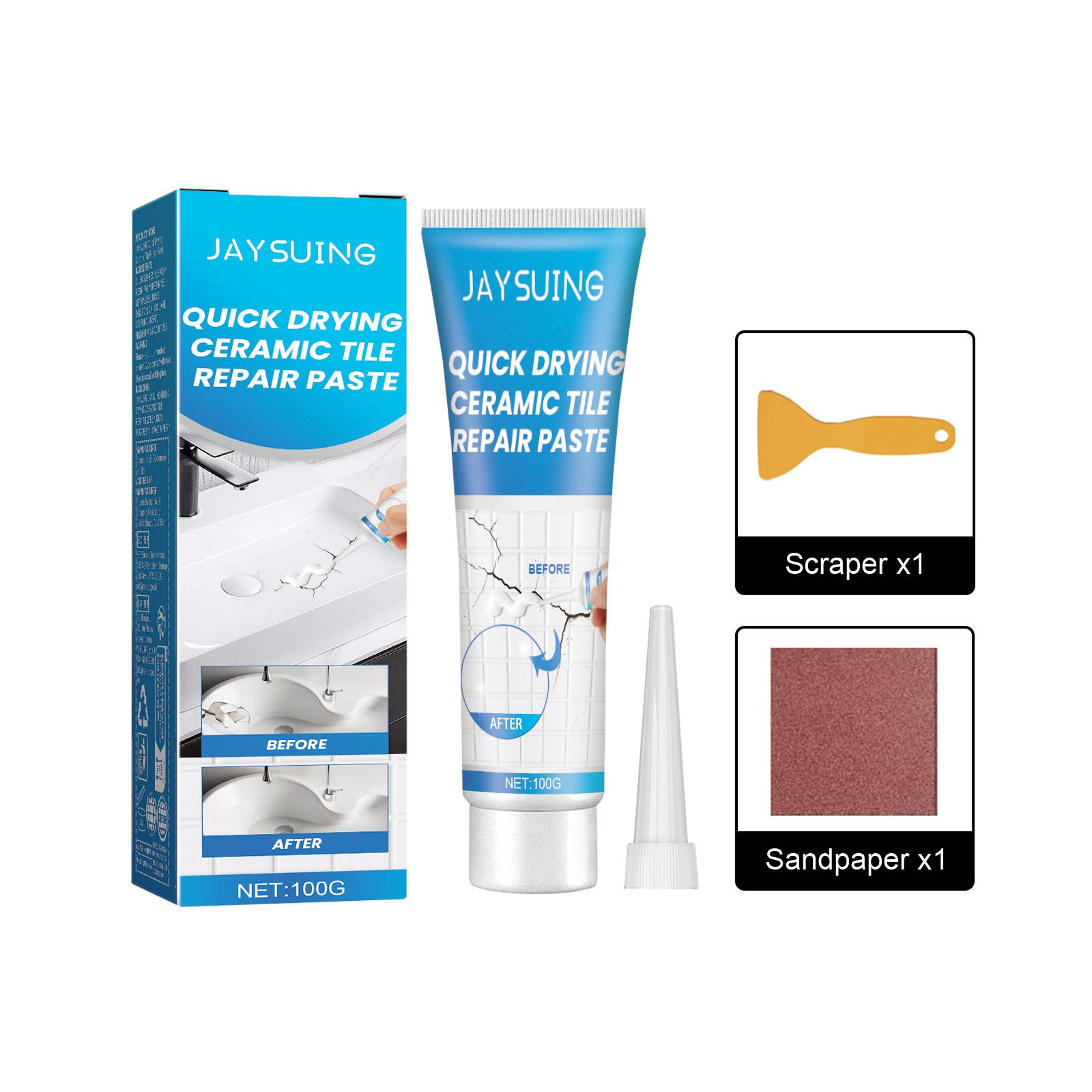 Jaysuing Водостойкий керамический клей для ремонта плитки, ванн и раковин - Устойчивый к плесени и эффективный на фарфоровых трещинах, отверстиях и царапинах
Jaysuing Водостойкий керамический клей для ремонта плитки, ванн и раковин - Устойчивый к плесени и эффективный на фарфоровых трещинах, отверстиях и царапинах