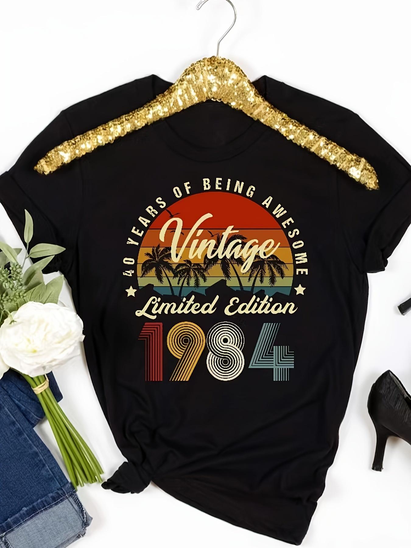 Vintage 1984 40 Year Old Print Casual T-Shirt, Round Neck Short Sleeves Slight Stretch Tee, Women s Activewear 5XL різнокольоровий
Vintage 1984 40 Year Old Print Casual T-Shirt, Round Neck Short Sleeves Slight Stretch Tee, Women s Activewear 5XL різнокольоровий