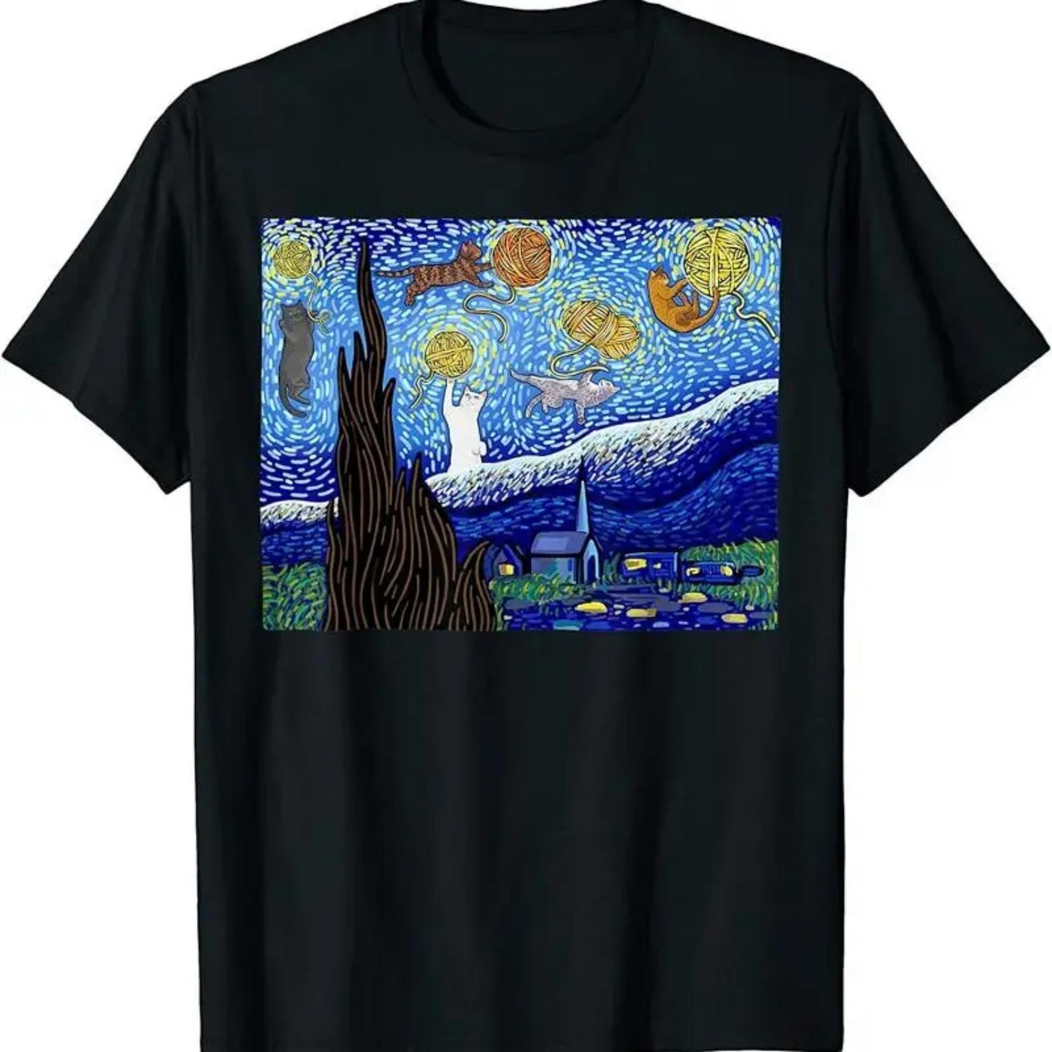 New Limited Cat Starry Night Gogh Cute Parody T Shirt Made In Usa S чёрный
New Limited Cat Starry Night Gogh Cute Parody T Shirt Made In Usa S чёрный
