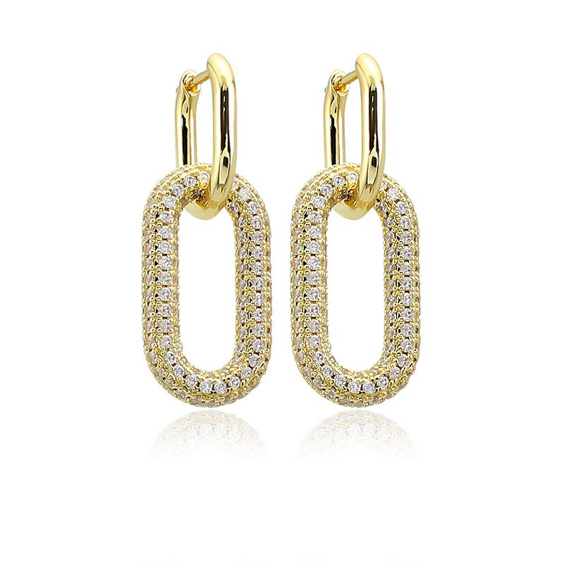 Popular Gold Plated Chains Shaped Geometric Rectangle Colour Zircon Earring Vermeil Pave CZ Double Link Oval Hoop Brass Earrings золотой
Popular Gold Plated Chains Shaped Geometric Rectangle Colour Zircon Earring Vermeil Pave CZ Double Link Oval Hoop Brass Earrings золотой