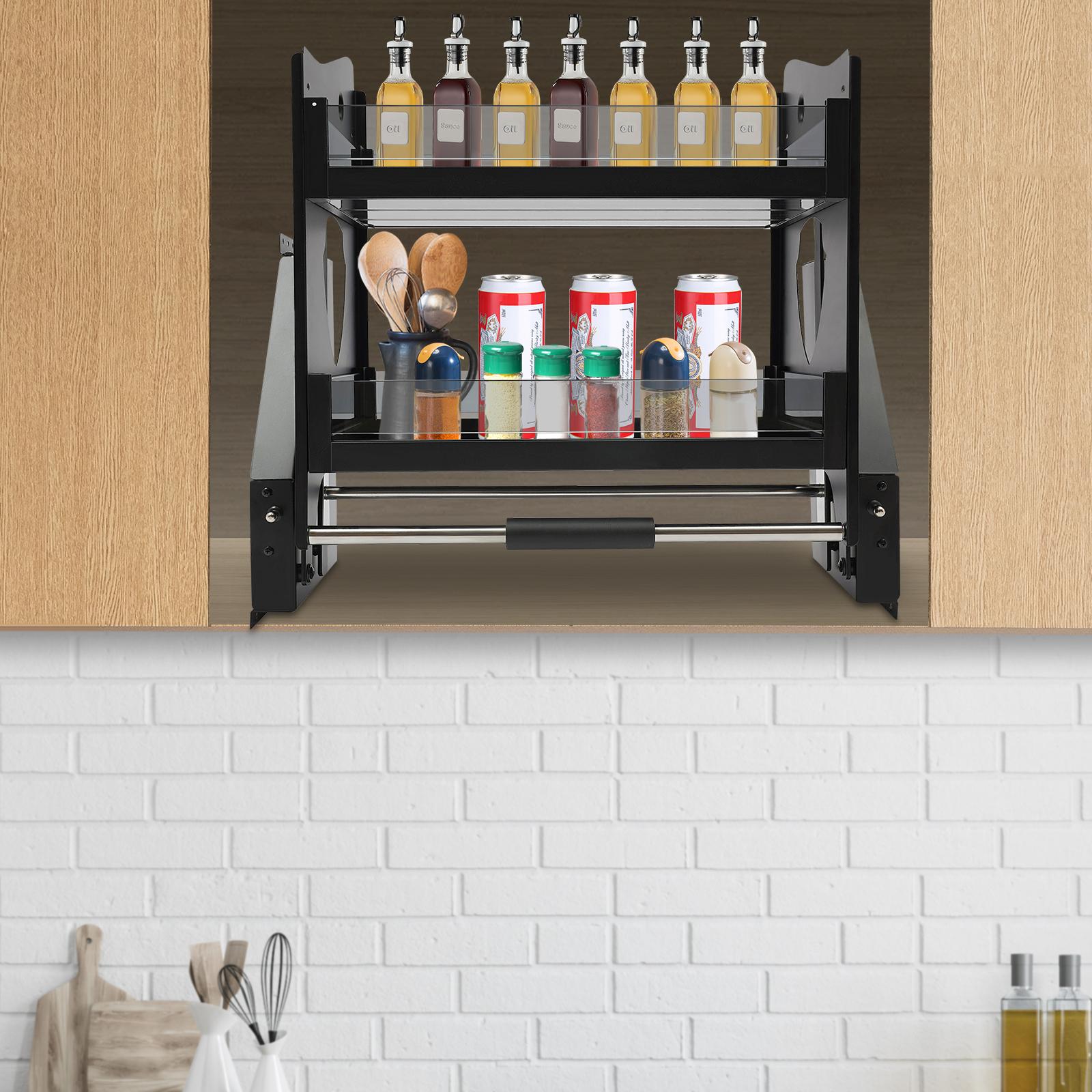 2 Tier Kitchen Cabinet Pull Down Shelf Organizer, Black Modern Style Heavy-Duty Lift Cabinet Organizer, Pull-Down Storage Basket
2 Tier Kitchen Cabinet Pull Down Shelf Organizer, Black Modern Style Heavy-Duty Lift Cabinet Organizer, Pull-Down Storage Basket