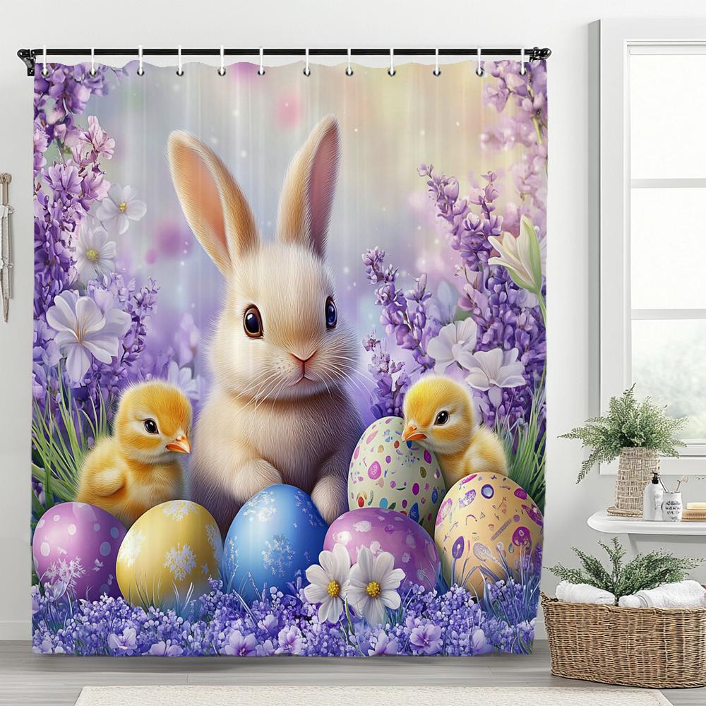 Easter Bunny Shower Curtain, Rustic, Cute, Eggs, Flowers Bathroom Decorative Curtain, Printed Fabric Shower Curtain With Hooks W60H190(CM)-1 Pcs
Easter Bunny Shower Curtain, Rustic, Cute, Eggs, Flowers Bathroom Decorative Curtain, Printed Fabric Shower Curtain With Hooks W60H190(CM)-1 Pcs