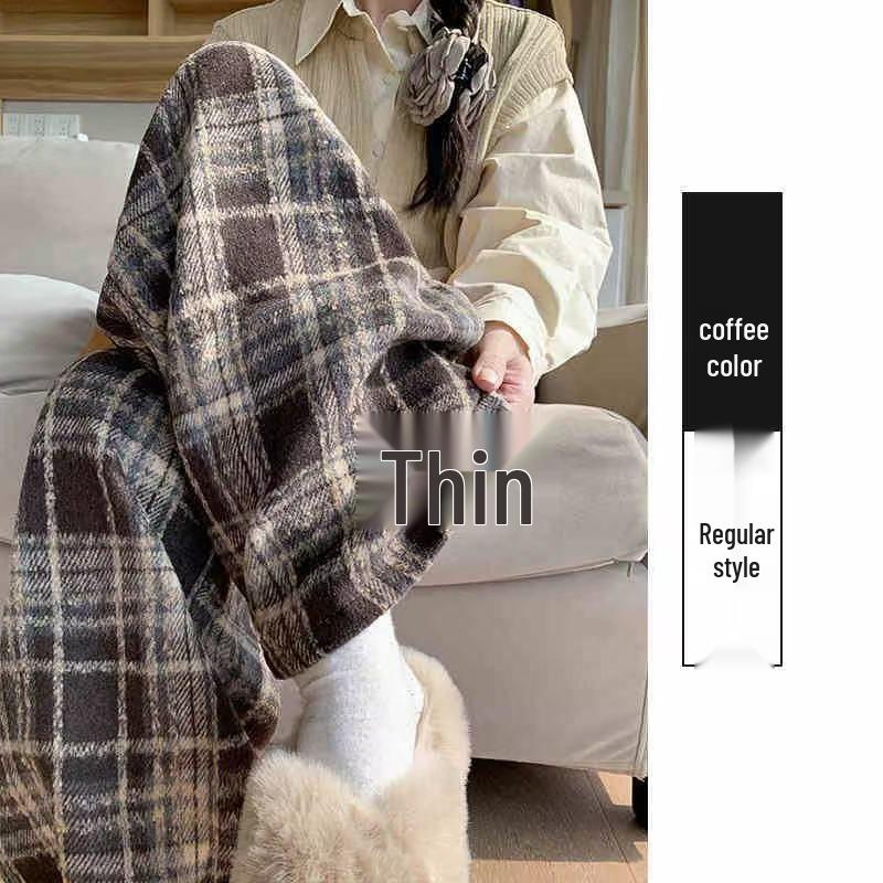 Women s High-Waist Dark Blue Plaid Fleece Pants, Slimming Drape, Wide-Leg, Casual & Thickened for Autumn/Winter 2025 M
Women s High-Waist Dark Blue Plaid Fleece Pants, Slimming Drape, Wide-Leg, Casual & Thickened for Autumn/Winter 2025 M