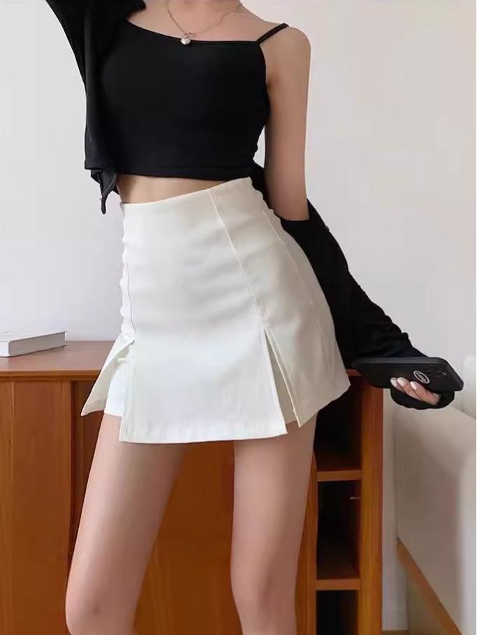 White High-Waist Anti-Exposure Bodycon Skirt with Built-in Shorts - Summer Slimming Women s Versatile Hip-Hugging Skirt L
White High-Waist Anti-Exposure Bodycon Skirt with Built-in Shorts - Summer Slimming Women s Versatile Hip-Hugging Skirt L