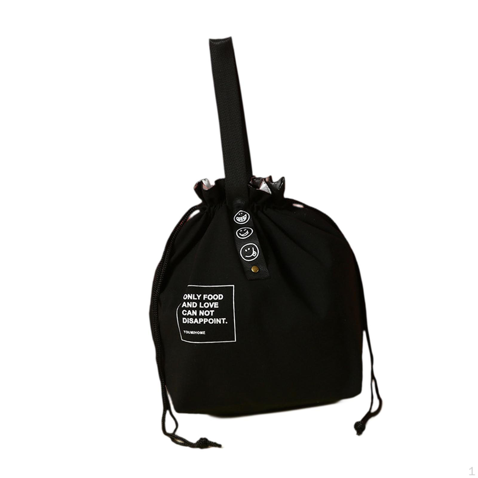 Drawstring Lunch Box Tote Bag Leakproof Portable Insulated Bento Handbag Storage Pouch for чорний
Drawstring Lunch Box Tote Bag Leakproof Portable Insulated Bento Handbag Storage Pouch for чорний