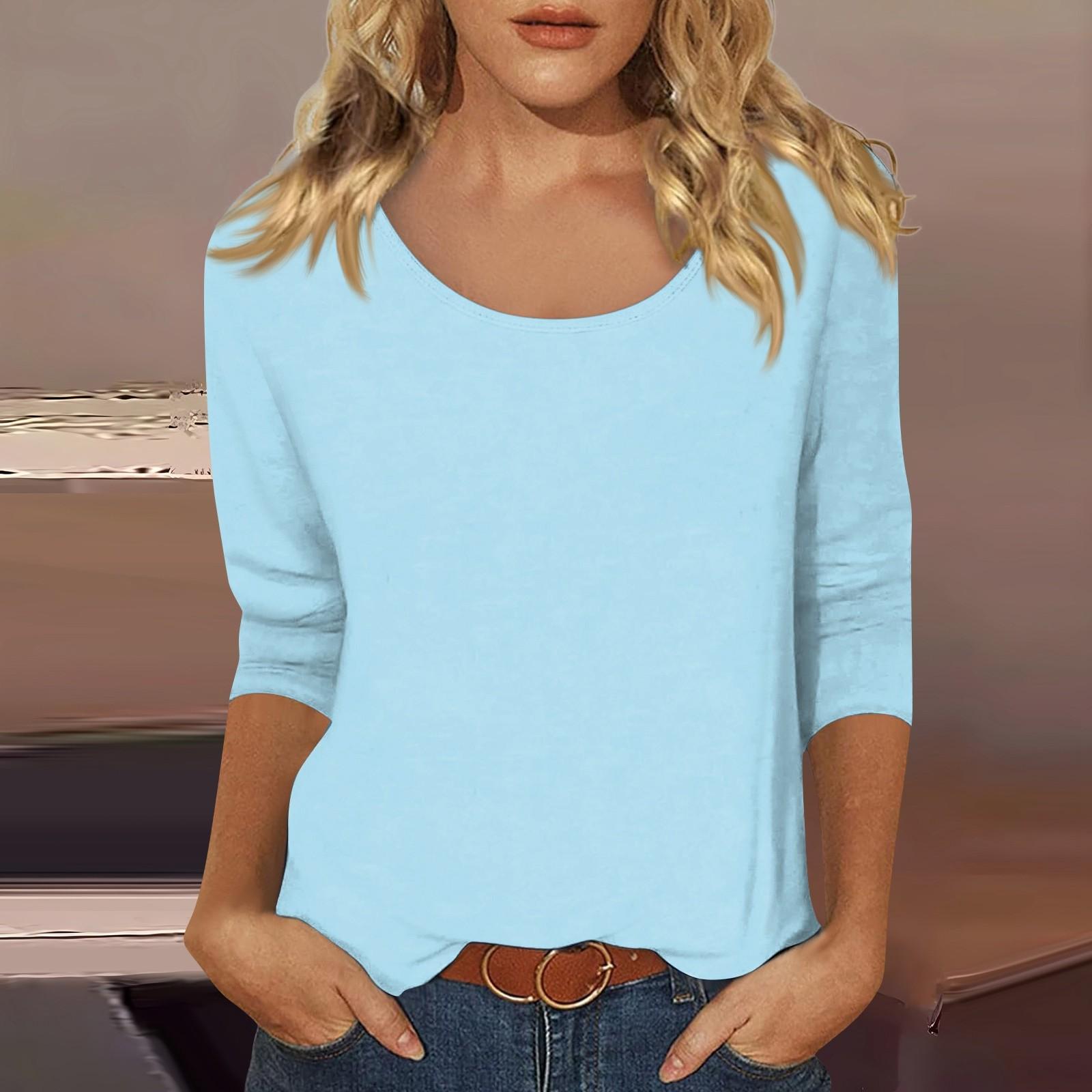 Жіночі футболки з милим принтом, блузки, повсякденні, базові топи великих розмірів, пуловери, сорочки з рукавом 3/4 XL
Жіночі футболки з милим принтом, блузки, повсякденні, базові топи великих розмірів, пуловери, сорочки з рукавом 3/4 XL