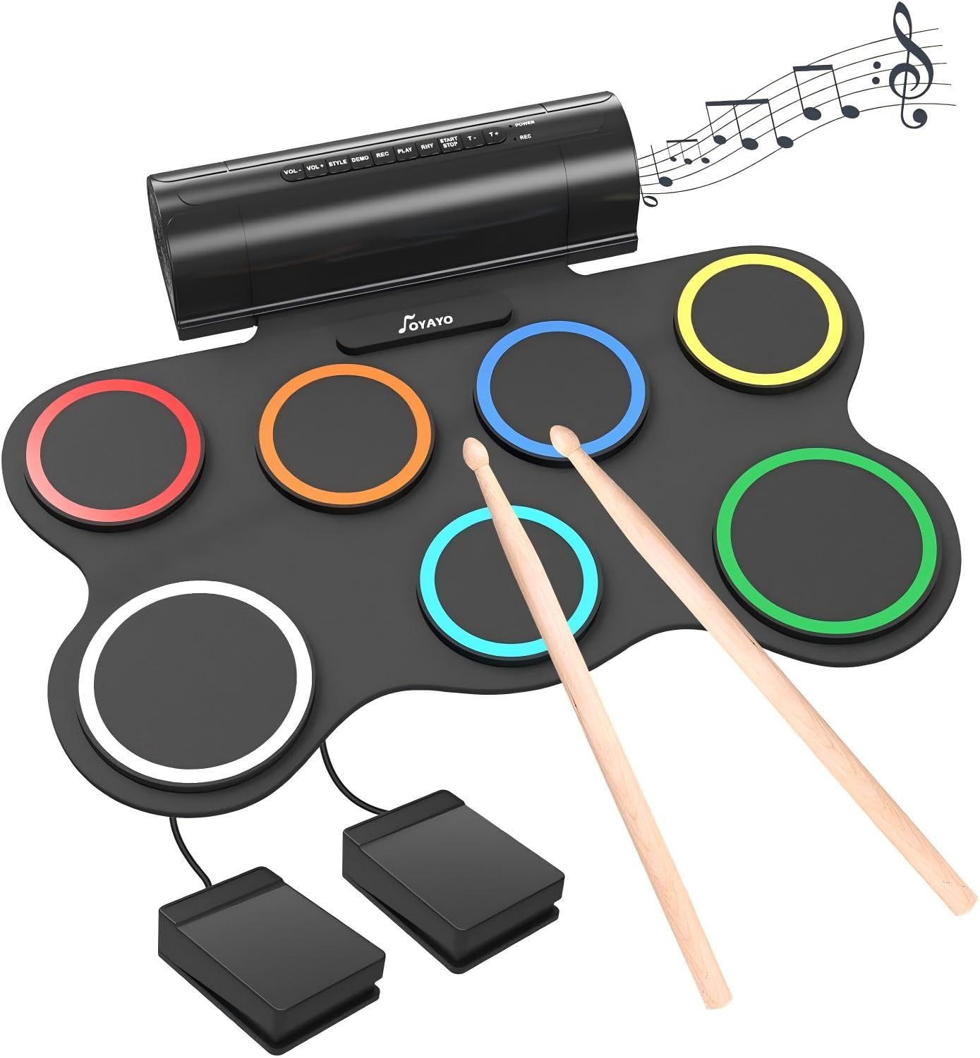 OYAYO Electronic Drum 7 Electronic MIDI Sustaining Japanese Instruction Manual Included Pad, Pads, Rechargeable, Portable, Beginner-Friendly, Roll-Up чорний
OYAYO Electronic Drum 7 Electronic MIDI Sustaining Japanese Instruction Manual Included Pad, Pads, Rechargeable, Portable, Beginner-Friendly, Roll-Up чорний
