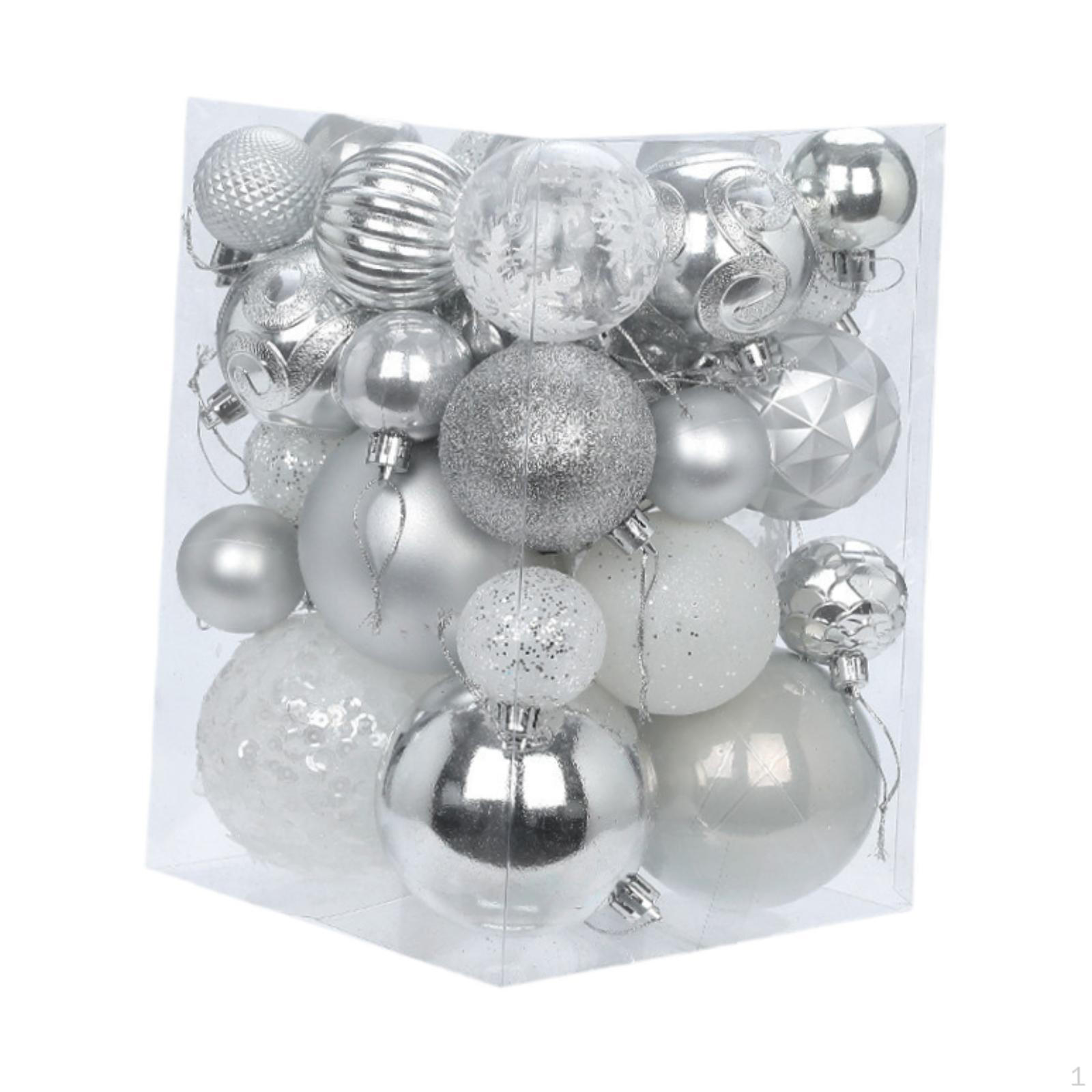 36 Piece Set for Christmas Tree Decoration, Hanging Balls Festivities Silver White
36 Piece Set for Christmas Tree Decoration, Hanging Balls Festivities Silver White