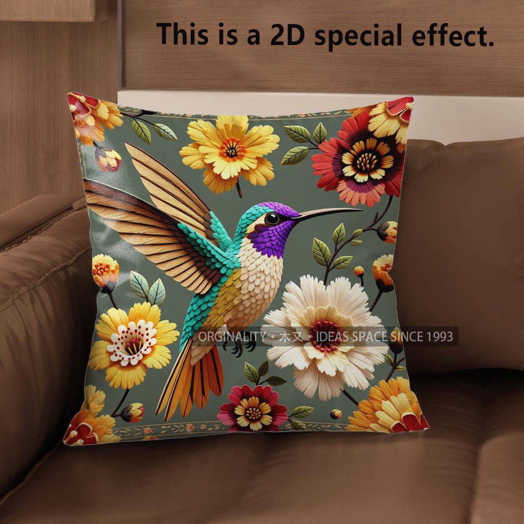2D Vintage Hummingbird Floral Throw Pillow Covers Pattern Cushion Cover Suitable For Sofa Bedroom Car Pillow Cover 40x40cm
2D Vintage Hummingbird Floral Throw Pillow Covers Pattern Cushion Cover Suitable For Sofa Bedroom Car Pillow Cover 40x40cm