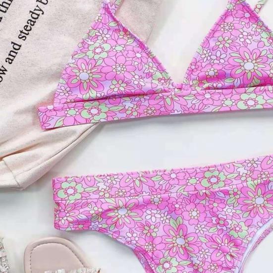 Kaufe Teile Satz Split Bikini Blumendruck Einstellbar Off Schulter