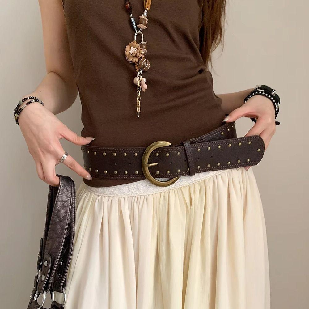 Gothic Leather Waist Belt Vintage Dress Jeans Belt Fashionable Women s Rivet Belt Streetwear кавовий
Gothic Leather Waist Belt Vintage Dress Jeans Belt Fashionable Women s Rivet Belt Streetwear кавовий