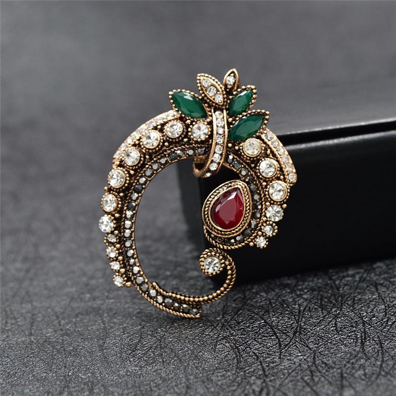 Винтажная брошь из ротанга с цветком для женщин, корсаж в стиле барокко, свадебная вечеринка, ювелирный подарок красный